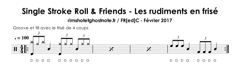 Groove et fille avec le frisé 4 coups