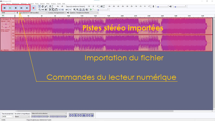 Importation d'un fichier audio