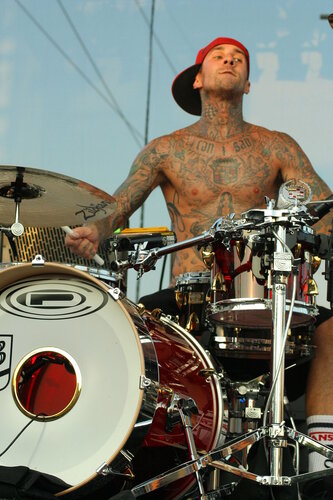 Travis Barker lors du concert precedent l'accident d'avion