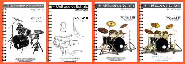La méthode écrite par Serge Puchol sert de base aux cours de batterie en ligne