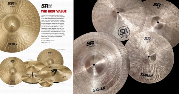 Publicité Sabian pour les cymbales SR2